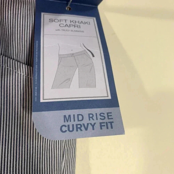 NWT Womens Dockers Curvy Fit Striped Crop Pants Sz‎ 12 - Picture 5 of 6